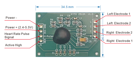 Handheld heart rate module KYTO2512A  , suitable for treadmills/exercise bikes/elliptical machines/and rowing machines