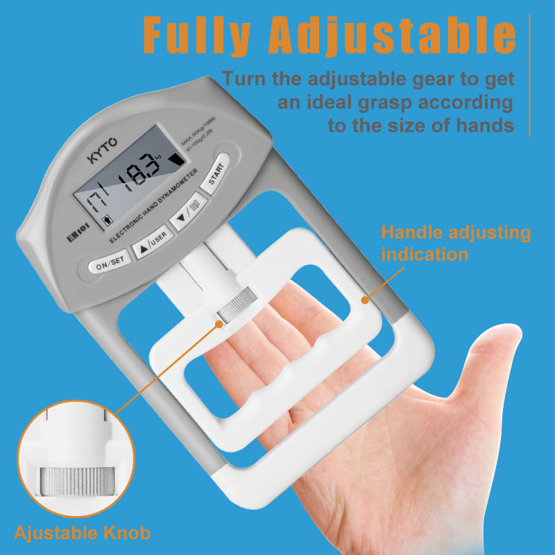 KYTO Digital Hand Dynamometer Grip Strength Measurement Meter Auto Cap ...